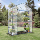 Serra da Giardino con Porta Avvolgibile 143x73x195 cm in Acciaio e PVC Verde