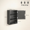 Armadietto Bagno a Parete 40x20x60 cm con Ripiano Regolabile e Anta Ammortizzata in MDF Nero      