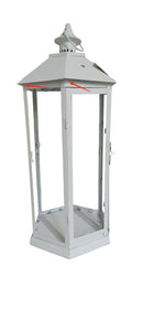 Set 3 Lanterne in Metallo bianco esagonale Seconda Scelta