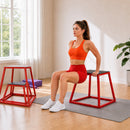 Set Box Pliometrici Trapezoidali Antiscivolo 30,5-61 cm in Acciaio Rosso      