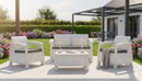 Set da Giardino Divano 2 Poltrone e Tavolino in Resina Keter Corfu Lounge Bianco