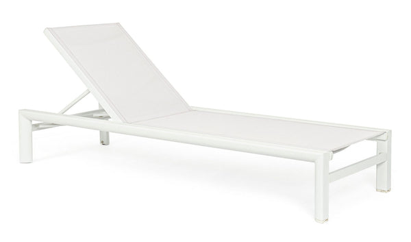 Lettino Prendisole da Esterno 74x200x98-32h cm Schienale a 4 Posizioni in Alluminio e Textilene Skipper Vapor sconto