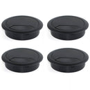 Set di 4 Passacavi da Incasso Ø8 cm in Plastica Emuca Neri