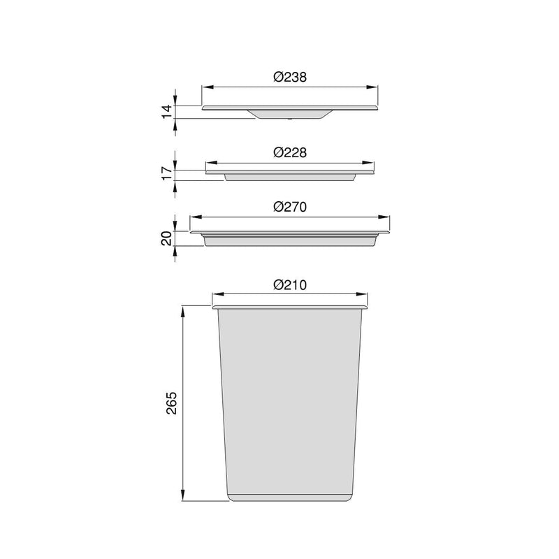 Pattumiera da Incasso Recycle per Piano Cucina Litri Acciaio Inossidabile Emuca