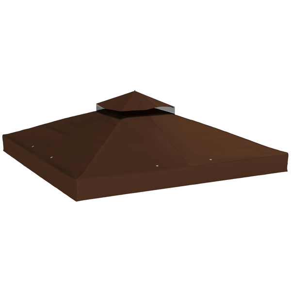 acquista Copertura per Gazebo da Giardino 3x3 m UPF30+ a 2 Livelli in Poliestere Caffè