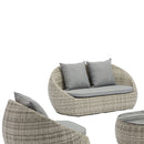 Set 4 Pezzi Salotto da Giardino 4 Posti Santorini con Divano 2 Poltrone e Tavolino in Polyrattan Grigio  