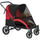 Passeggino per Cani Taglia Grande 124x67x100 cm Pieghevole con Finestre a Rete Nero