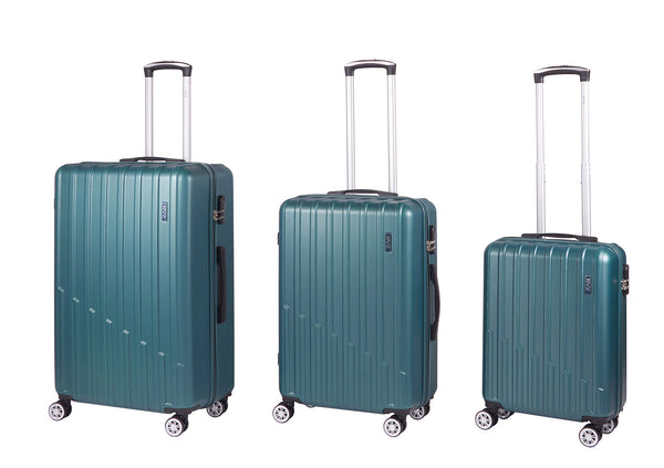 sconto Set 3 Valigie Trolley Rigido 4 Ruote con Combinazione in ABS Ravizzoni Stelvio Verde Bottiglia