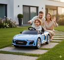 Macchina Elettrica per Bambini 12V Licenza Ufficiale Audi R8 New Spyder con Telecomando e Sedile in pelle Blu