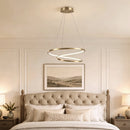 Lampada a Sospensione LED 38 W 58x58x100 cm con 3 Temperature di Colore 3000-6000K e Altezza Regolabile in Acciaio e Plastica Oro      
