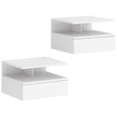 Set 2 Comodini Sospesi 35x32x22,5 cm in Legno Bianco