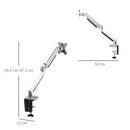 Supporto Monitor da 13"-32" per Scrivania in Acciaio Argento