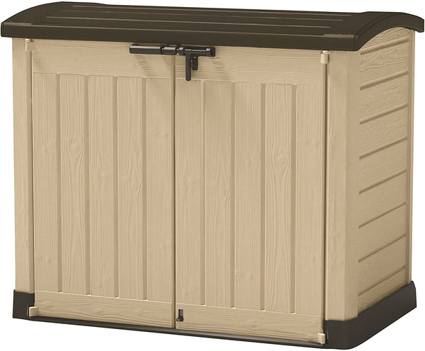 prezzo Armadio Porta Attrezzi da Giardino 146x120x82 cm in Resina Keter Store It Out Arc Beige