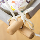 Altalena per Bambini 6-36 Mesi 70x45x160 cm in Legno e Cotone Grigio
