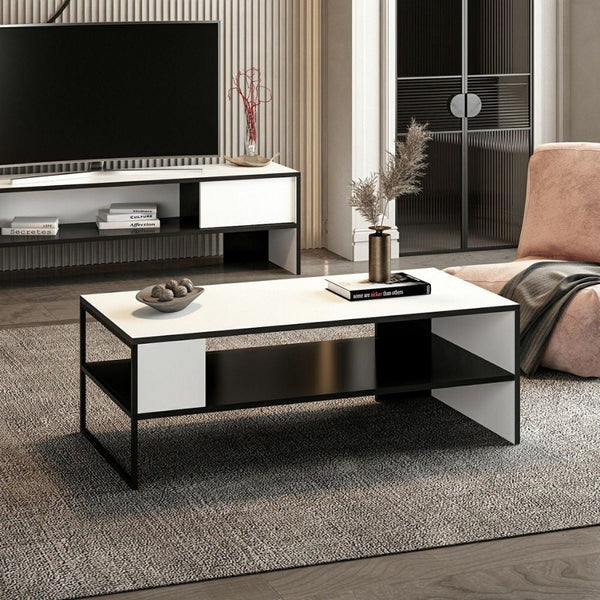 online Tavolino basso da salotto 120x60x42 cm Concord bianco e nero