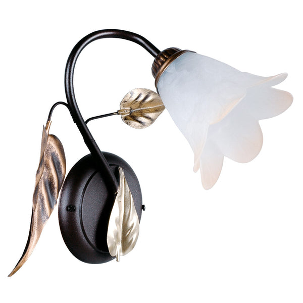 Applique 1xE14 Montatura Marrone Ramato Vetro Bianco Sfumato Ambra E-Energy Giulia online