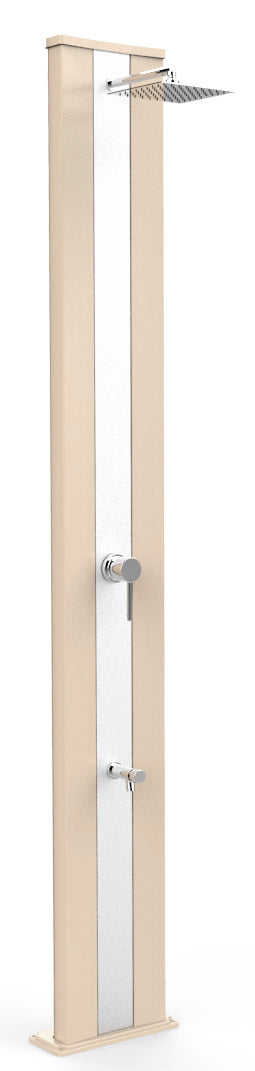 online Doccia Solare da Giardino 40L Miscelatore e Lavapiedi Arkema Dada S Fascia Inox Champagne Bronze
