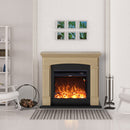 Camino Elettrico da Pavimento 107,2x95,2x24,5 cm Effetto Fiamma 1500W Sined Siena Rovere