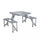 Set Tavolo Pieghevole con 4 Sgabelli da Campeggio in Alluminio Grigio