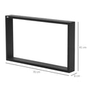 Set 2 Gambe per Tavolino Rettangolari Stile Industriale 70x8x41 cm Capacità 60 kg in Acciaio Nero      