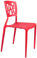 Set 4 Sedie da Giardino in Polipropilene Vandi Rosse