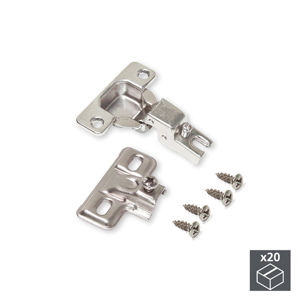 prezzo Cerniera a Scodellino 35 mm Collo Dritto 105 º con Basetta a Vite 20 Pezzi Emuca