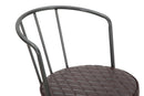 Poltrona Iron Line 52x58x75 cm in Ferro e Spugna e PU Marrone e Grigio