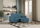 Divano 2 Posti con Pouf 168x145x85 cm Marrak in Tessuto Avio