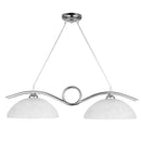 Sospensione 2xE27 Montatura Cromo Vetro Alabastro Bianco E-Energy Cecilia