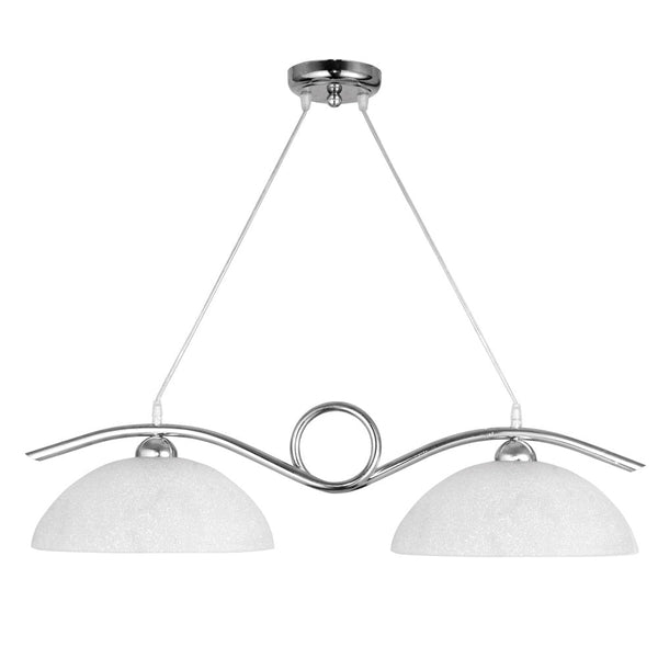 Sospensione 2xE27 Montatura Cromo Vetro Alabastro Bianco E-Energy Cecilia online
