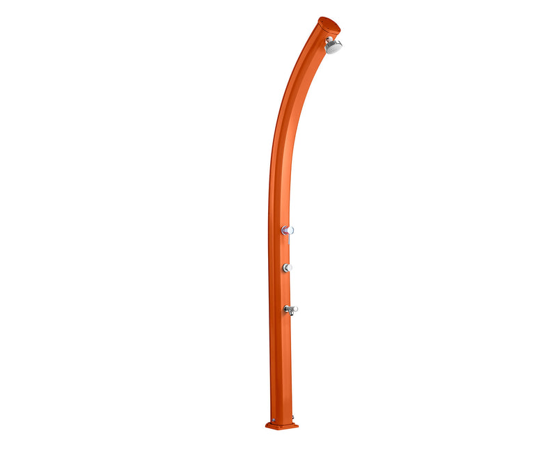 Doccia Solare da Giardino 25L Miscelatore Temporizzato e Lavapiedi Arkema Jolly Arancio