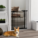 Cancello per Cani e Animali Domestici 68x77 cm con Chiusura Automatica per Scale e Ingressi Nero      