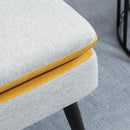 Poltroncina Imbottita 58x75x85 cm in Tessuto Grigio e Giallo