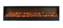 Camino Elettrico da Incasso 50,7x20x200 cm 1500W Effetto Fiamma Sined Vesuvio Nero