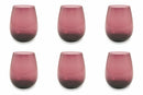 Set 6 Bicchieri Ø6x11 cm in Vetro Villa d'Este Home Tivoli Happy Hour Viola