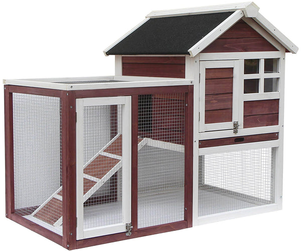 Pollaio da Giardino 122x63x92 cm Per 3 Galline in Legno Rosso e Bianco online