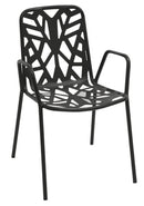 Set 2 Sedie da Giardino 53x59x83 cm in Acciaio con Braccioli RD Italia Fancy Antracite