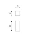 Tavolino da Salotto 35x35xH80 cm in Pietra fossile Inay Grigio