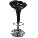 Sgabello da Bar Nero con Alzata a Gas Seduta in Resina