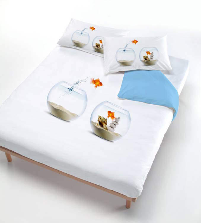 Copripiumino con Stampa sul Sacco e Federe Pesci Acquario Singolo