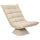 Poltrona Relax Girevole 360° con Schienale Regolabile in 5 Posizioni in Tessuto Effetto Lino Beige