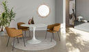 Tavolo Fisso Side 100x100x76 cm Top in Ceramica Marmo Bianco