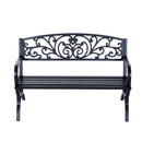 Panchina da Giardino 2 Posti in Ghisa Lavorata Nero 127x60x85 cm 