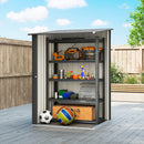 Casetta da Giardino Porta Attrezzi 100x104x160 cm con Porta in Acciaio Galvanizzato Grigio Scuro      