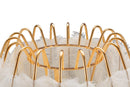 Lampada da Tavolo Feather Stand Ø40x60 cm in Ferro e Plastica Oro e Bianco      
