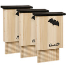 Set di 3 Casette per Pipistrelli 25x6x37,5 cm in Legno di Abete per Esterni in Legno di Abete      