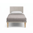 Letto 1 Piazza e Mezza con Rete Rivestita Similpelle Tortora Tessis Testata Square Varie Misure
