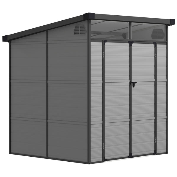 acquista Casetta da Giardino Porta Attrezzi 190x191x215 cm in Plastica Grigio Chiaro