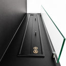 Camino a Bioetanolo da Incasso ad Angolo 120x30x50 cm Urano Lato Destro Struttura in Acciaio Nero