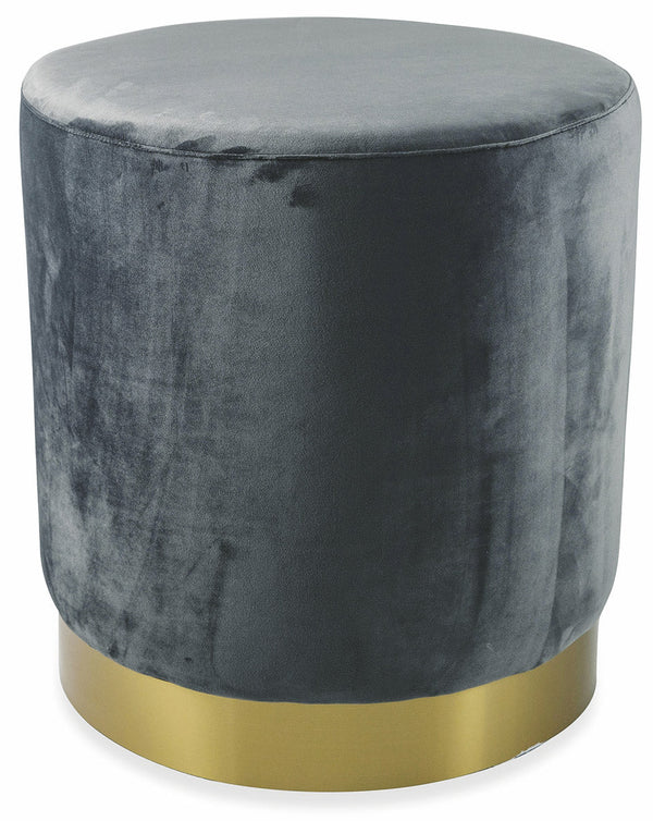 Pouf Poggiapiedi Ø47x50 cm in Velluto Soriani Grigio Scuro online